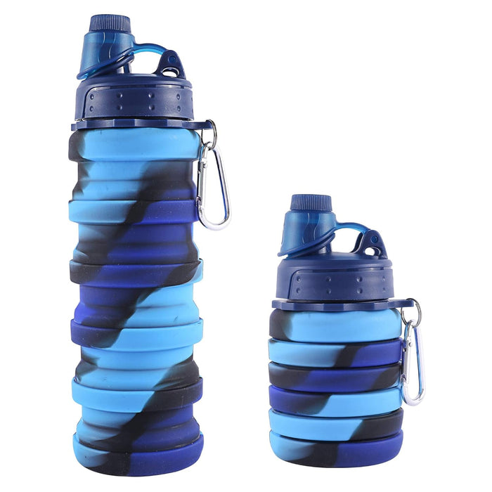 KASTWAVE Sports Water Bottle, KASTWAVE Collapsible Water Bottles Reuseable BPA Free Silicone Foldable Water Bottles for Outdoor Travel Camping Hiking Kids Students Girl Women, (BLUE)