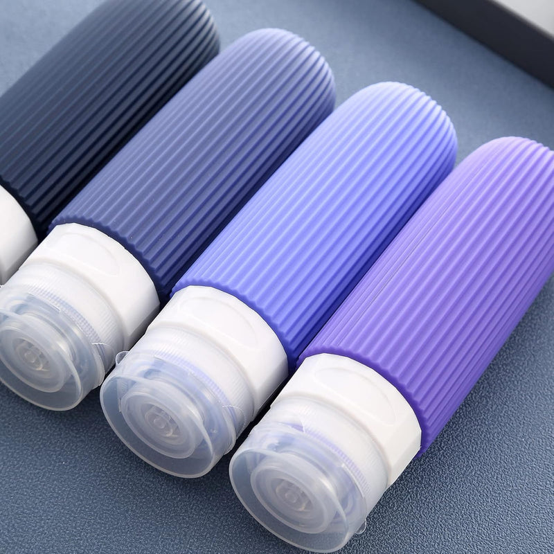 Idrese Silicone Travel Bottles Set, 4 Pcs 100ml Containers for Toiletries, Accessories for Women, Airplane Essentials (Green)