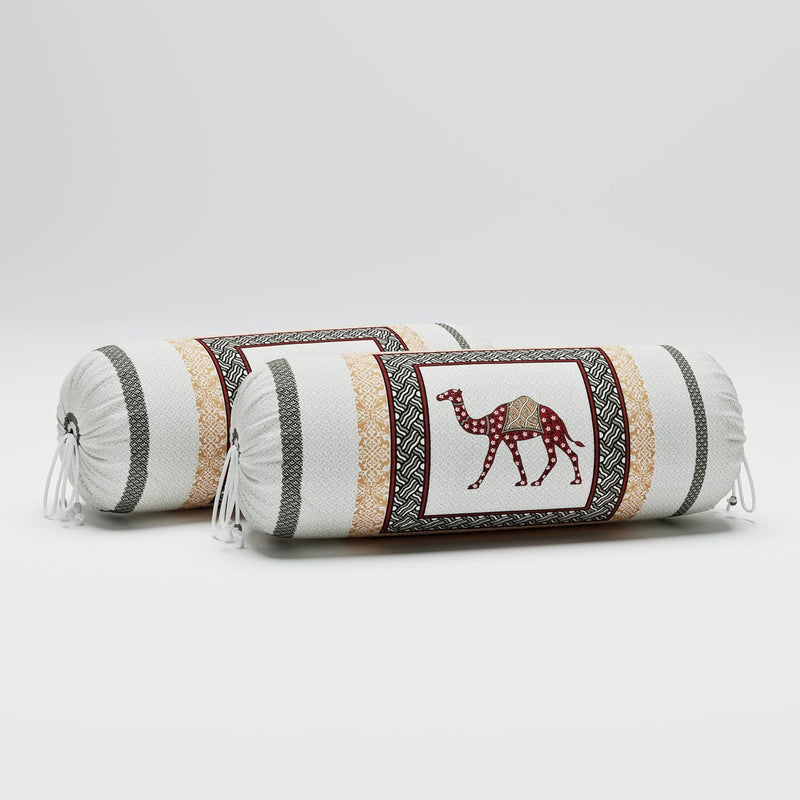 BLOCKS OF INDIA 200TC Diwan Set Cotton 8 Piece | Deewan Printed Bedsheet Sets for Living Room Hall (Set of 8 Piece, 1-Bed Sheet | 2-Bolster Cover | 5-Cushion Cover (Color 25)