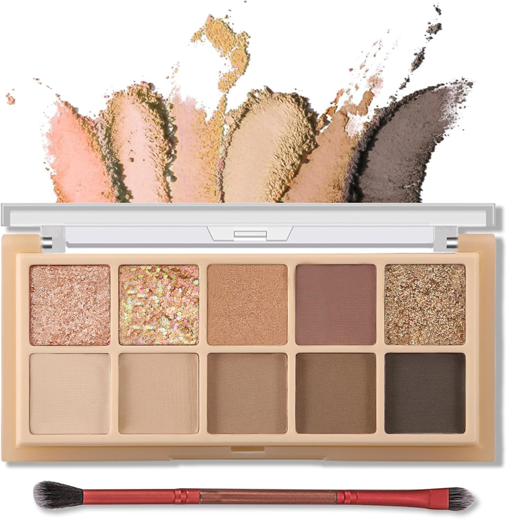 10 Colors Eyeshadow palette with Brush,eye shadow,makeup palette, Long-Lasting Waterproof,eye makeupMatte Naked Eye Shadow, Ultra-Blendable, Easy to use, Professional Matte, Rose Pink