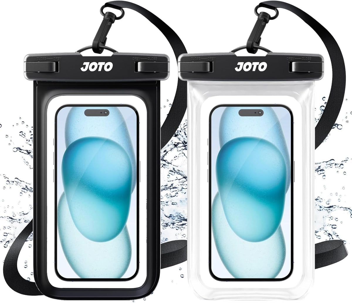 JOTO Universal Waterproof Phone Pouch Cellphone Dry Bag Case for iPhone 17 16 15 14 13 12 11 Pro Max Air Mini Plus Xs XR X 8 7 6S, Galaxy S23 S22 S21 Plus Note, Pixel up to 7" -Black β image 8