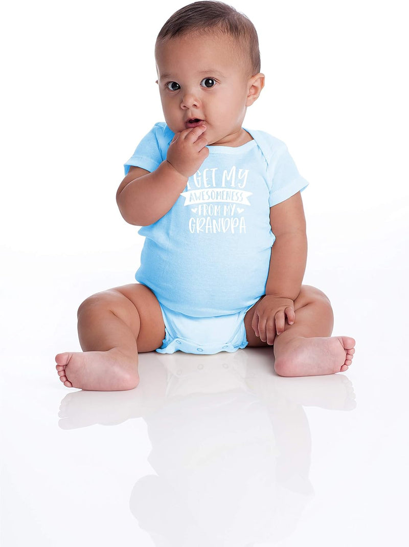 I Get My Awesomeness From My Grandpa - Grandpas Sidekick Funny Romper, One-Piece Baby Bodysuit
