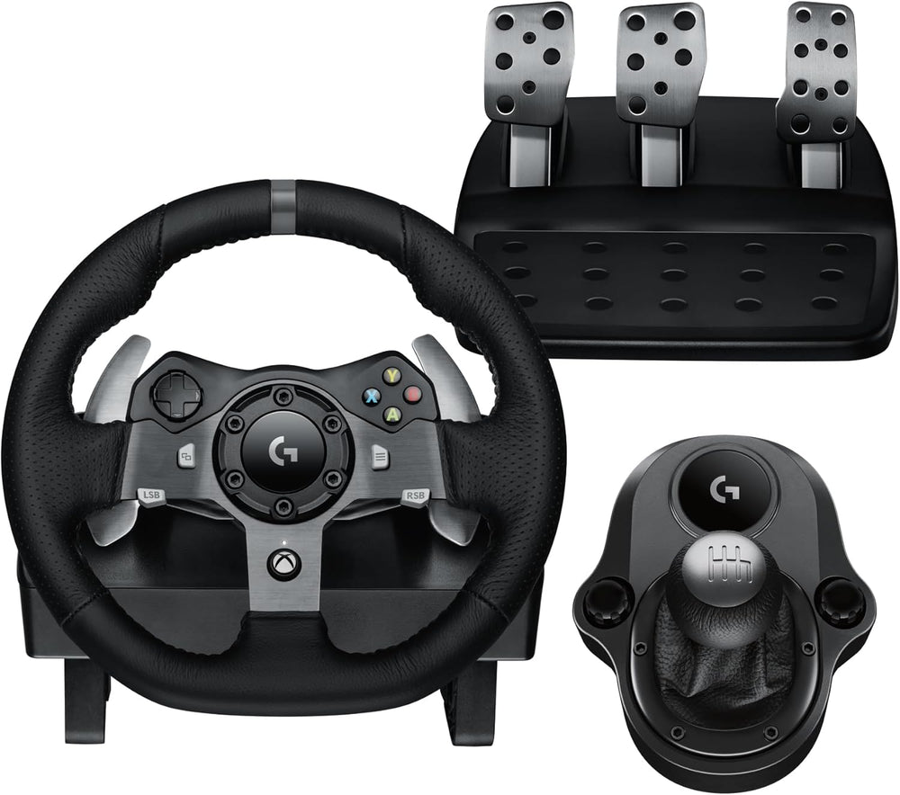 Logitech G29 Driving Force Racing Wheel and Floor Pedals, Real Force Feedback, Stainless Steel Paddle Shifters, Leather Steering Wheel Cover for PS5 Pro, PS5, PS4, PC, Mac - Black - UAE Version