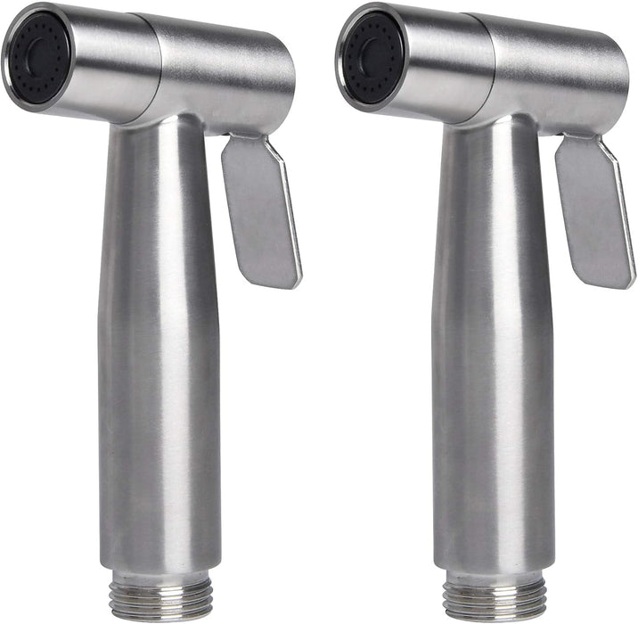 2 Pcs Handheld Bidet Sprayer, Stainless Steel Brushed Nickel Sprayer Toilet Bathroom Shower Head (Style2)