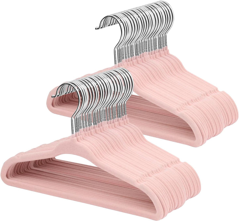 ManGotree Baby Velvet Clothes Hangers, Kids Toddler Children's Hangers for Clothes Space Saving Non-Slip (30 Pack, White)