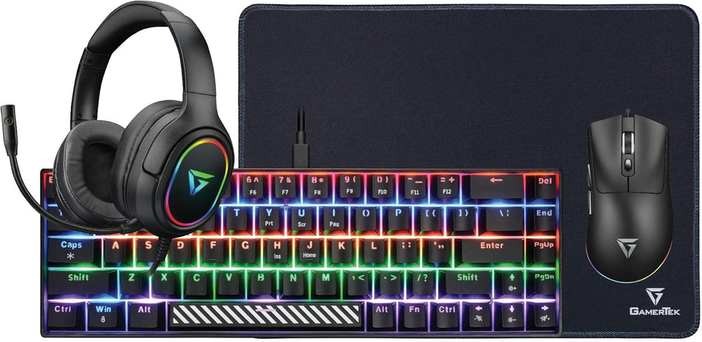 Power Pack V2 4-in-1 Gaming Bundle Keyboard, 65g Lightweight Mouse, Headset with 50mm Drivers & Mousepad - Black