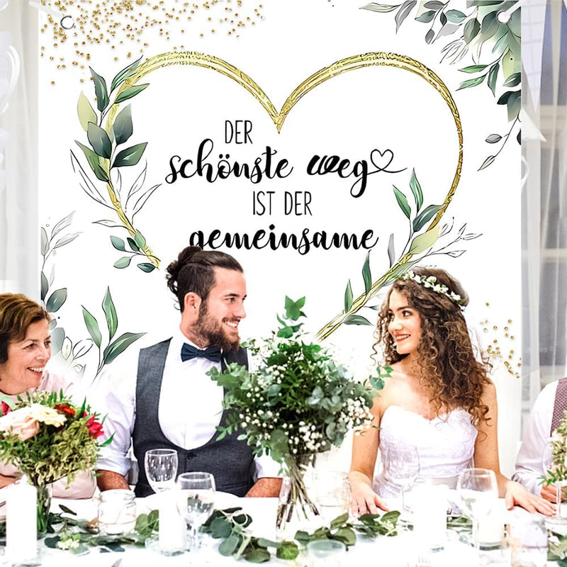 Vocridy Wedding Sheet for Cutting with Scissors, Wedding Bed Sheet as a Wedding Game for the Bride and Groom, Bed Sheet with Heart Wedding Incl. 200 x 180 cm (Green)