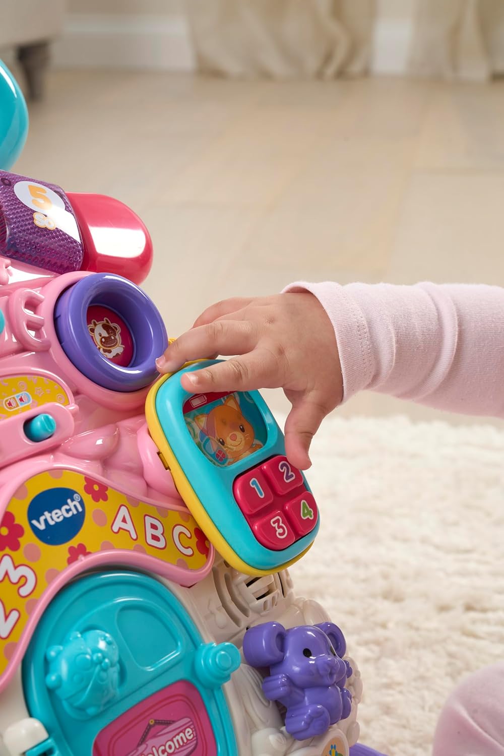 Vtech First Steps Baby Walker Pink With Blue Handle – image 6