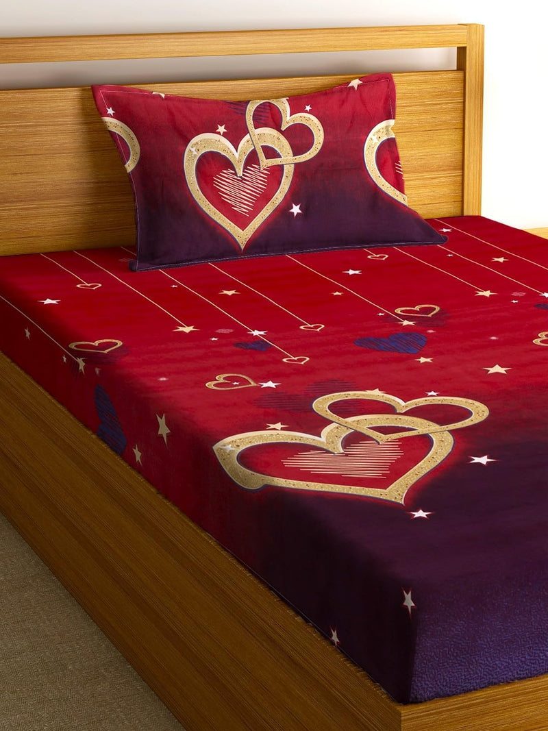 Fashion String 144TC Nature Embrace Lush Green Single Bedsheet with 1 Pillow Cover