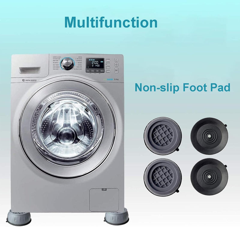 Naplion Anti Vibration Pads for Washer Dryer, Washer Pads for Noise Cancellatiton and Feet Shock, Rubber Anti-slip Washing Machine Base Feet Column