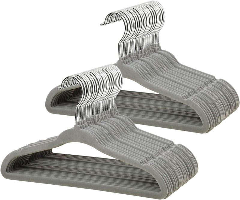 ManGotree Baby Velvet Clothes Hangers, Kids Toddler Children's Hangers for Clothes Space Saving Non-Slip (30 Pack, White)