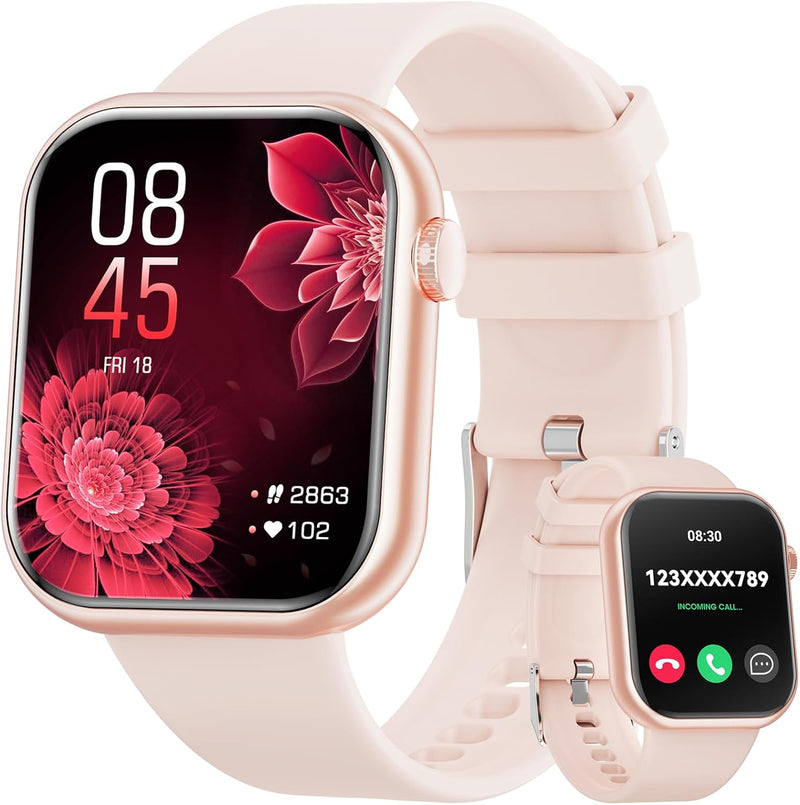 Hwagol Smart Watch (Answer/Make Call) 1.85inch Fitness Tracker, DIY Dials/Pedometer/Calories/Multiple Sport Modes/Voice Assistant, Smart Watches for Men Women Android iOS Phones