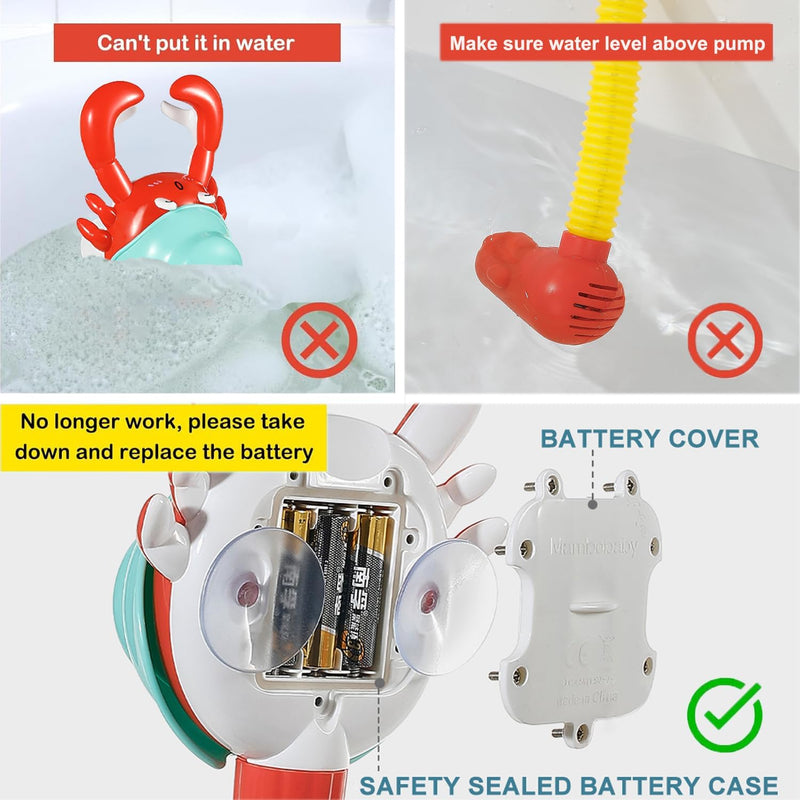 HECCEI Baby Bath Toy Spray Water Toy for Baby Float - Crab Baby Bath Shower Head with Sprinkler, Portable Swimming Shower Pump Pool Bathroom Bathtub Sprinkler Toys for Toddler Infant Boys Girls