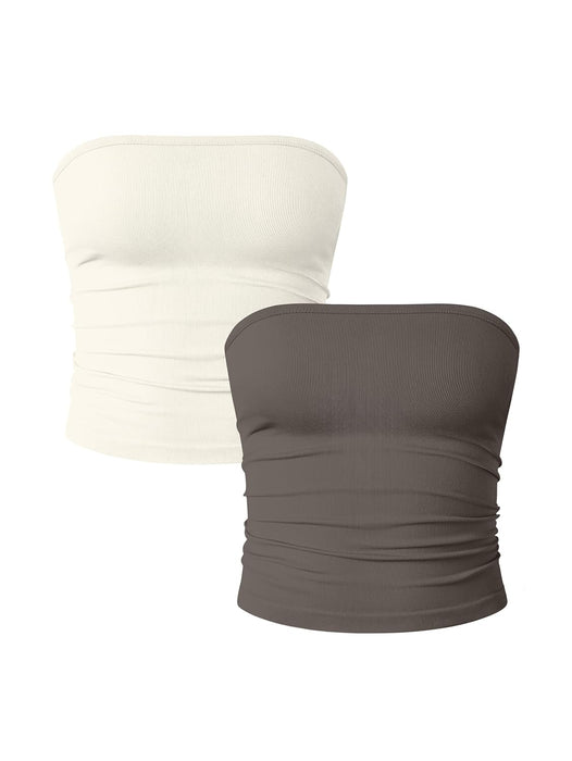 Women's Tube Top Short Top Sleeveless Tube Top Solid Top Women's Summer Fashion Slim Shirt Strapless Casual Vest Strapless Sleeveless Suitable for Daily Life Travel and Vacation