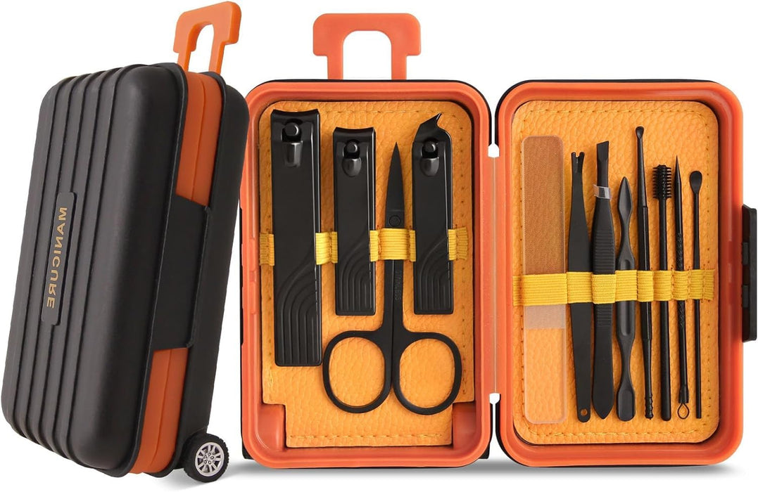 Azonee Manicure Set Professional Nail Clippers Kit Pedicure Care Tools Stainless Steel Grooming Tools for Travel Home Nail Grooming Kit Gift for Men Husband Friend Parents Women 12pcs