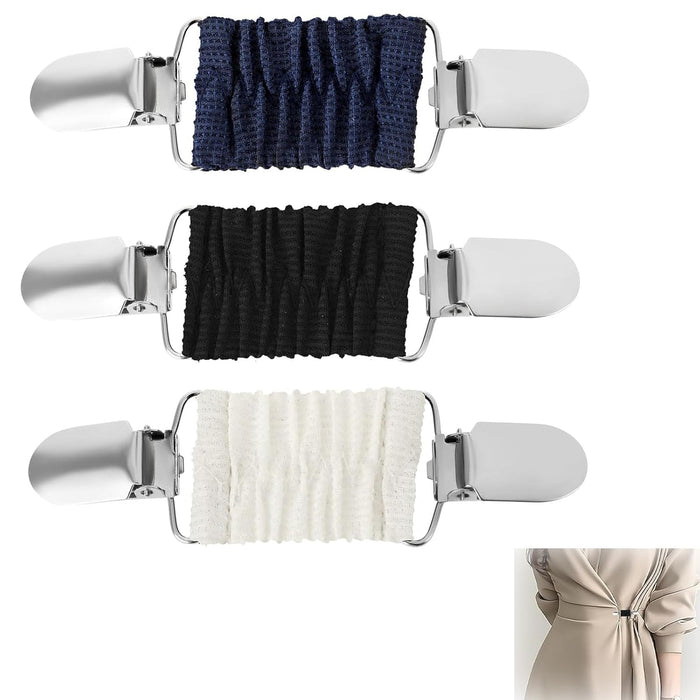 3PCS Fashion Dress Shirt Cinch Clips, Retro Cardigan & Sweater Waist Cincher, Travel-friendly Decorative Brooch Clip Buckle for Women and Girls, Easy-to-use Clothes Tightening Accessory