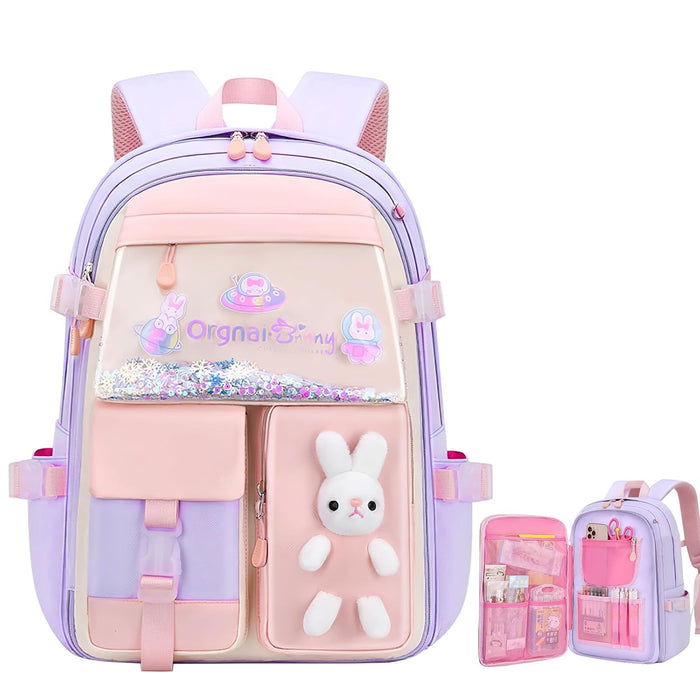 SYOSI Cute Cartoon School Bag for Girls, Large Capacity & Ultralight Waterproof Backpack, Perfect Lightweight Daypack for Kids, Ideal School Gifts!