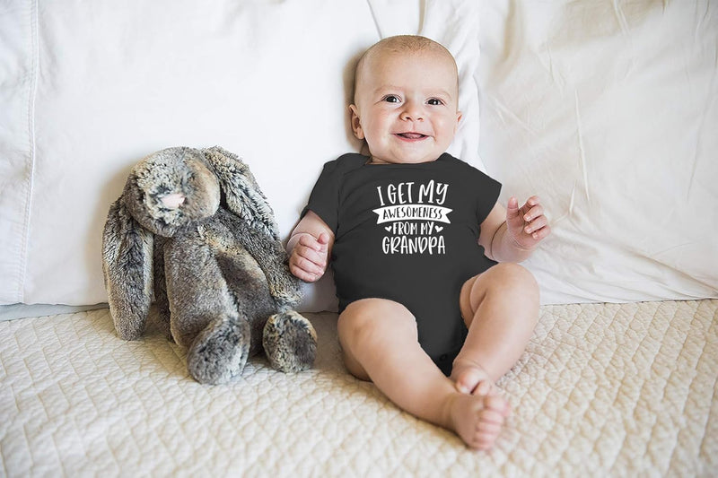 I Get My Awesomeness From My Grandpa - Grandpas Sidekick Funny Romper, One-Piece Baby Bodysuit