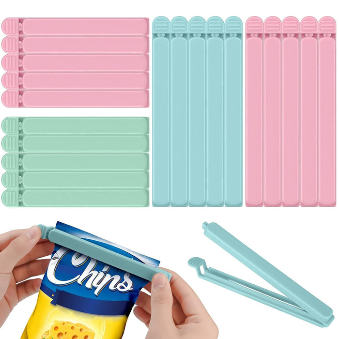 XC 20Pcs Food Bag Clips Plastic Storage Bags Sealing Clips Freezer Bag Clips for Kitchen Snacks Foods Bag Clips for Camping ,Outing, Hiking(5.4 Inches and 4.1 Inches)