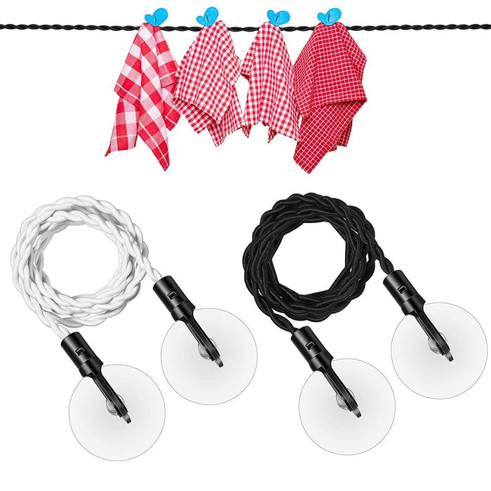 Bntyok Clothes Lines for Hanging Clothes Travel Clothes line Retractable Clothes line with Hooks and Suction Cups Camping Accessories Cruise for Indoor Home Camping