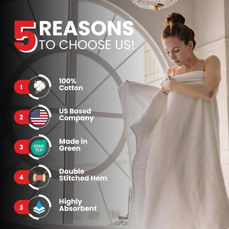 Infinitee Xclusives Premium Bath Towels Set Pack of 4-100% Ring Spun Cotton Bath Towels 70cm x 140cm - Highly Absorbent Durable Towels, Perfect for Daily Use (Charming Grey, Bath Towels)