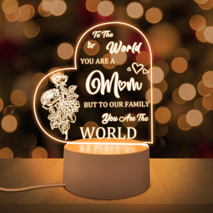 YHCG Mum Birthday Gifts, Gifts for Mum Engraved Night Light, Birthday Gifts for Mum with Touching Words, Mum Gifts from Daughter Son, Idea Gifts for Mum, Presents for Mum
