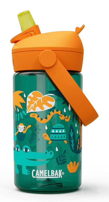 CamelBak Thrive Flip Straw Kids 14oz Water Bottle with Tritan Renew – Easy Carry - Straw Top, Jungle Animals