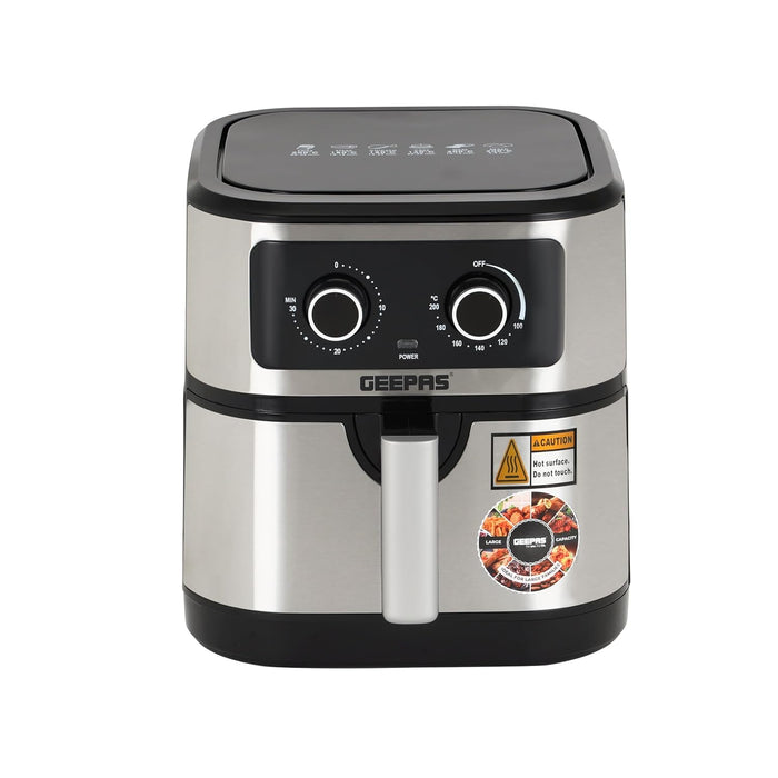 Geepas Vortex 7L Air Fryer GAF37506 - Convection Air Fryer with LED Touchscreen, 30 Minutes Timer & Non-Stick Basket - Oil Free, 2 Years Warranty, 1800W, Black