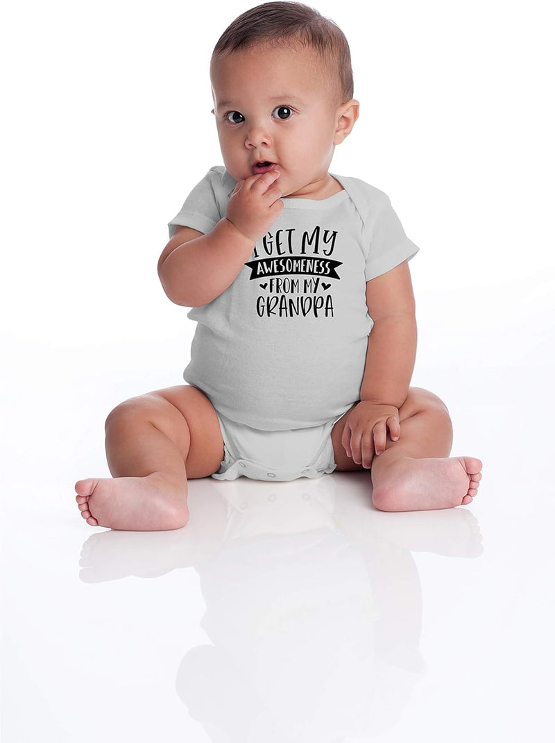 I Get My Awesomeness From My Grandpa - Grandpas Sidekick Funny Romper, One-Piece Baby Bodysuit