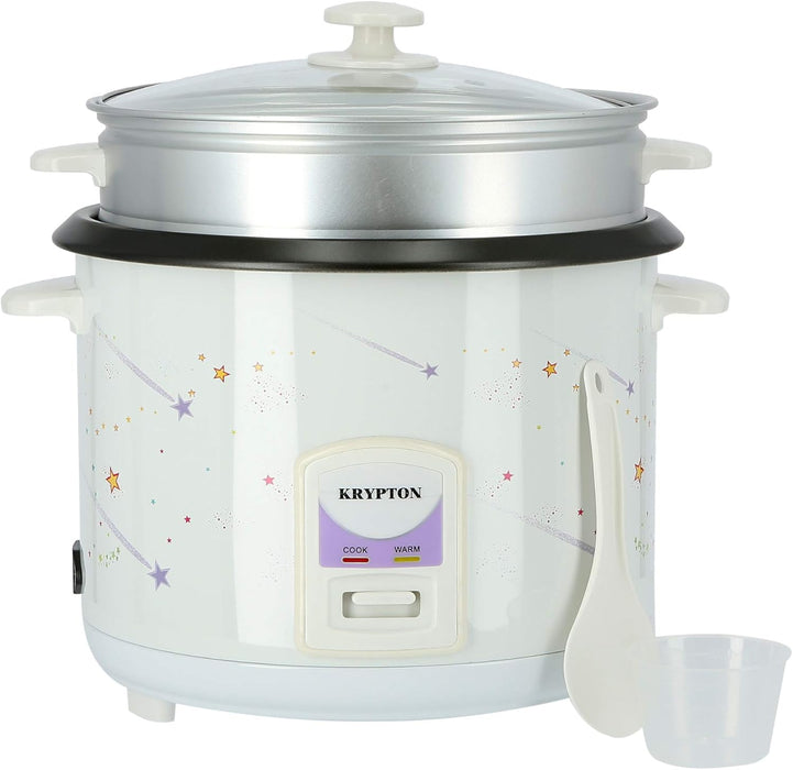 Krypton 1000W 2.8L Rice Cooker With Steamer | Non-Stick Inner Pot, Automatic Cooking, Easy Cleaning, High-Temperature Protection, , Multicolour, Knrc6106"Min 1 year manufacturer warranty"