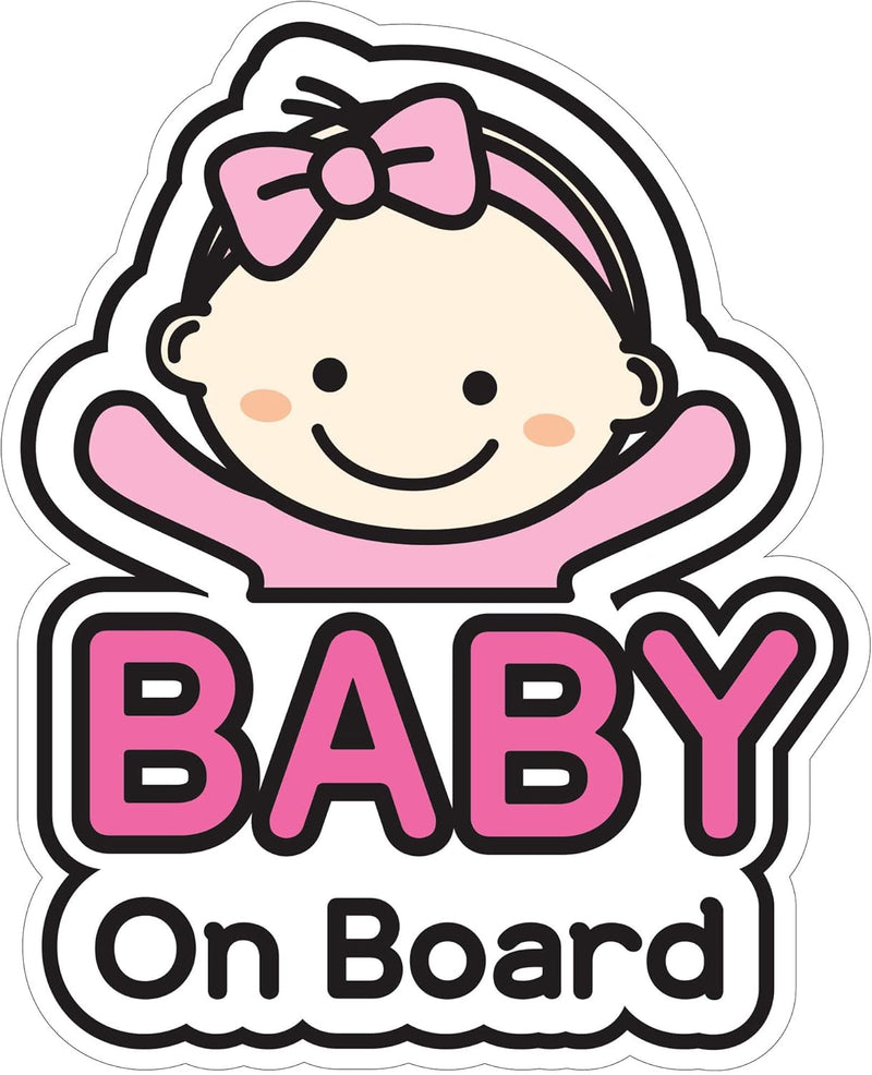 IKEEP Child Safety Car Decal - High-Visibility Baby on Board Sticker, UV-Resistant Weatherproof Vinyl for Cars & SUVs, Easy Application Adhesive (Cute Design, Set of 1)