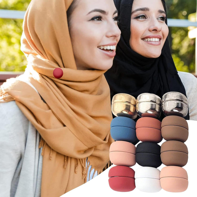 Hijab Pins, Strong Hijab Magnets Clothes Magnetic Scarf Clasp | Brooch Multi-Purpose Scarf Clasp Pinless No-Snag Headscarf Clips for Veil Outdoor Travel