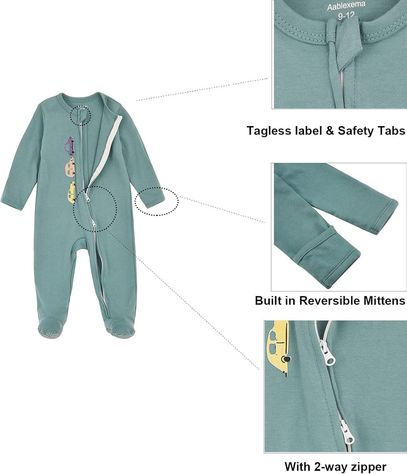 Aablexema Unisex Baby Baby Footie Pjs baby footie pjs
