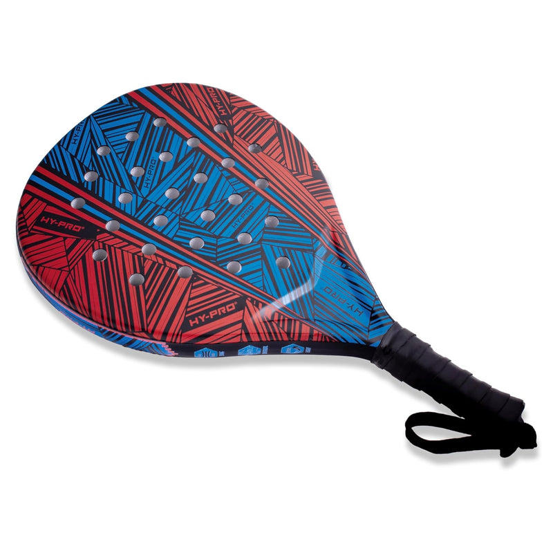 Hy-Pro Padel Racket, Red and Blue Design, Lightweight ABS Foam Construction, with Wrist Strap