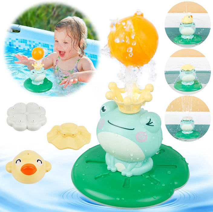 ELECDON Baby Bath Toy, Induction Shower Toys Floating Bathtub Toy Water Spray Swimming Pool Toy with 4 Water Spray Mode, Water Spray Frog Funny Floating and Sprinkler Shower Toy Bathroom Floating Toy