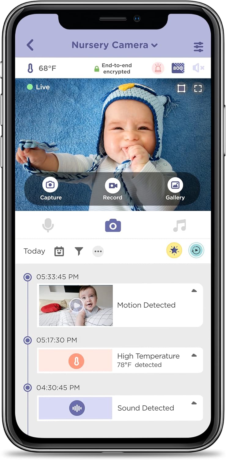 HUBBLE CONNECTED Pal Essential Video Baby Monitor with 2.8" Diagonal Colour Screen, Night Light, Room Temperature Viewing, Two-way Talk, Sleep Trainer.