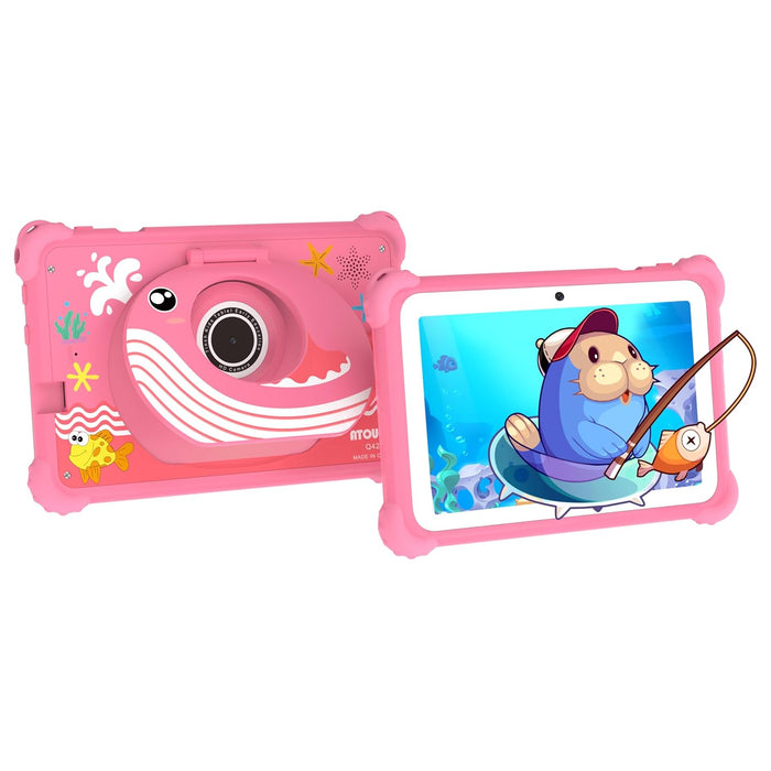 Atouch at your heart Q42 Kids Tablet with Writing LCD - 7" Android Tablet with 8GB RAM, 256GB Storage, 5G WiFi Tab with Holder Stand - Ideal for Early Education & Learning
