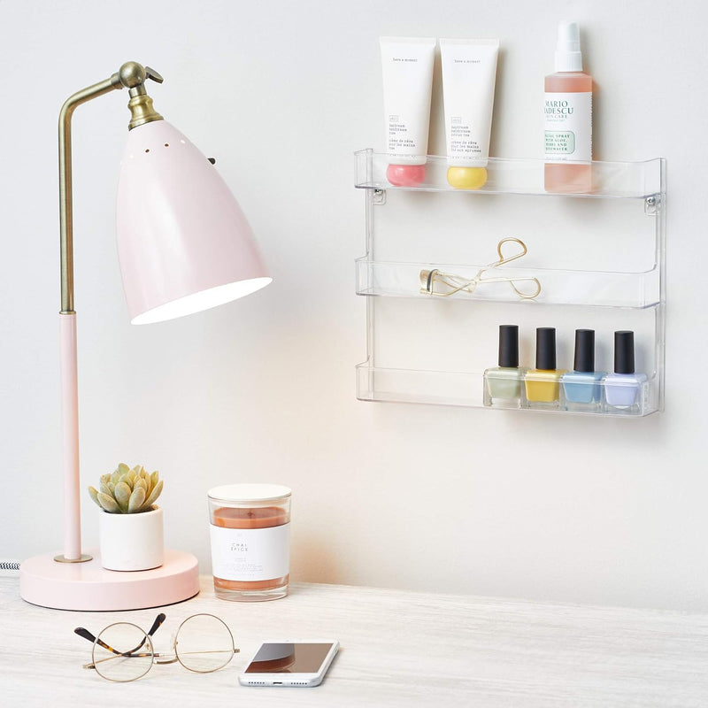 Idesign Bpa-Free Plastic Divided MakEUp Palette Cosmetic Organizer, The Clarity Collection – 9.25" X 3.86" X 3.2", Clear