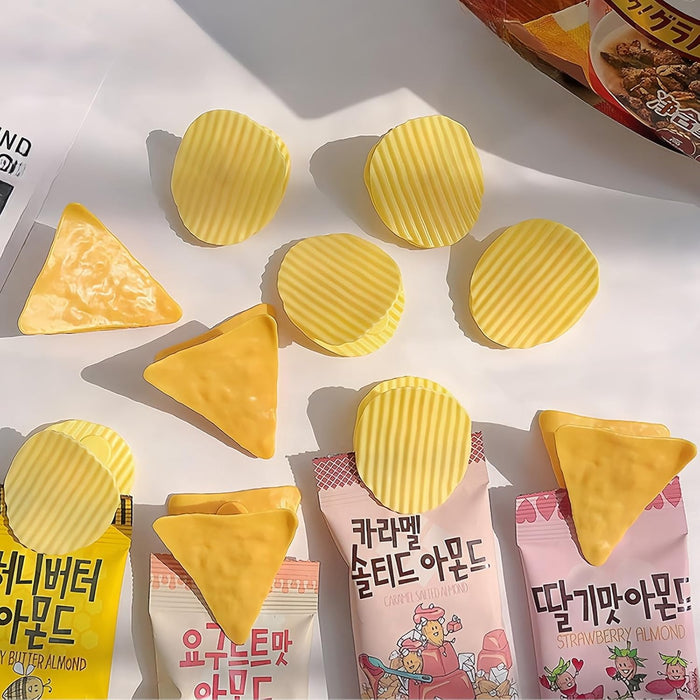 24 Pack Chip Clips Bag Clips Food Clips, Potato Corn Shaped Chip Funny Sealing Clips Snack Bag Sealer for Home Kitchen Food Storage (12 Round + 12 Triangular)