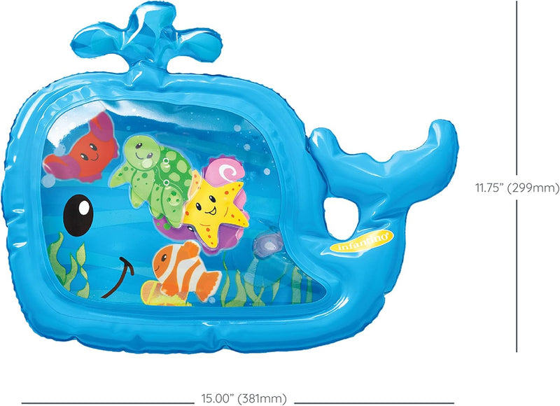 Infantino Pat & Play Water Mat - Whale Themed Water Mat for Infants and Older Babies, Tummy Time and Sensory Play