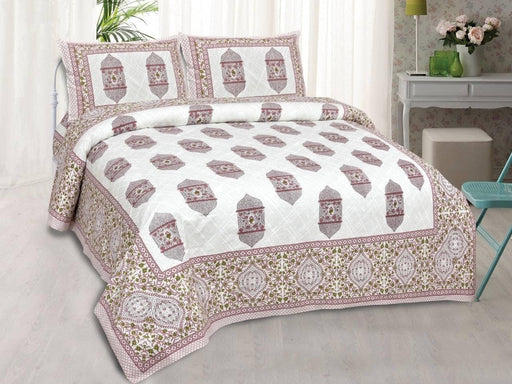 SUFAYA FAB Printed Indian Sanganer Royal Cotton Premium Big Size Bedsheets for Modern Look(100x100) with Two Pillow (18x28) inches