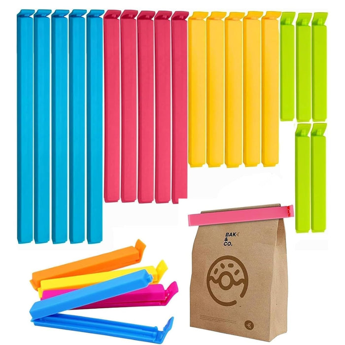 20Pcs Food Storage Bag Clips, Sealing Bag Clips in 4 Sizes Reusable Food Bag Clips Colorful Bag Sealing Clips