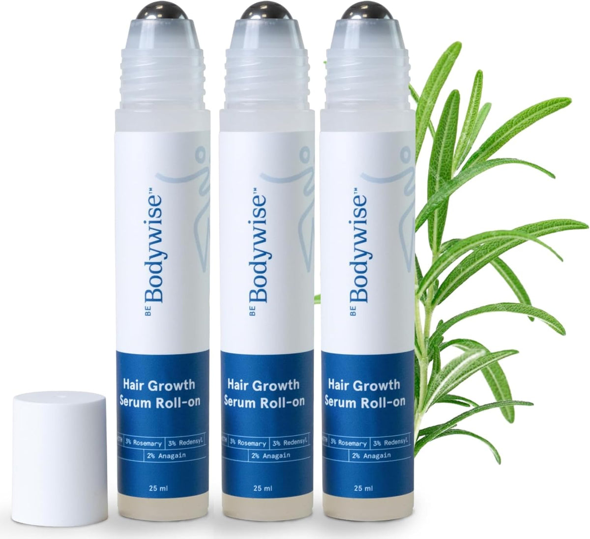 Be Bodywise Rosemary Hair Growth Serum (Roll On) Promotes Hair Growth, Stimulates Hair Follicles 3% Rosemary, 3% Redensyl & 2% Anagain Hair Fall Control SerumI Women & Men All Hair Types 25 ml โ image 4