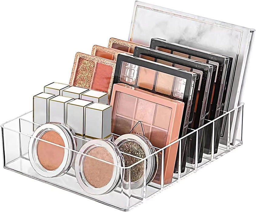 WECHENG Eyeshadow Palette Makeup Organiser, BPA Free 7 Section Divided Vanity Organise Holder for Drawer and Bathroom Counte Modern Cosmetics Storage (19cm x 16cm x 4.6cm)