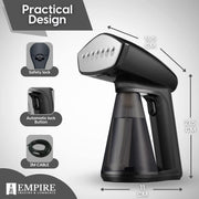 Empire Clothes Steamer, 1640-Watt Steamer for Clothes, Fast Heat-Up Steam Iron with 260ML Large Detachable Water Tank, Lightweight Travel Steamer, Travel Iron for Fabrics and Clothes (HY-168)