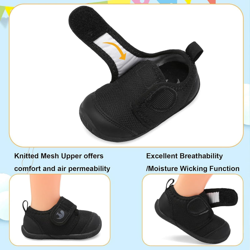 L-RUN Baby Shoes Boys Girls Breathable Adjustable First Walking Shoes Infant Lightweight Crib Sneakers