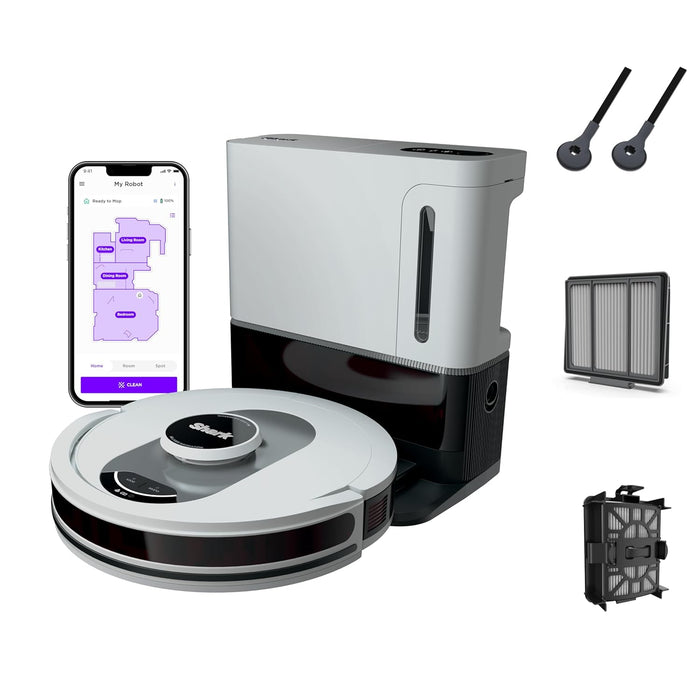 Shark AI Ultra Voice Control Robot Vacuum with Matrix Clean Navigation, Home Mapping, 60-Day Capacity, Self-Empty Base for Homes with Pets, Carpet & Hard Floors (Silver/Black)