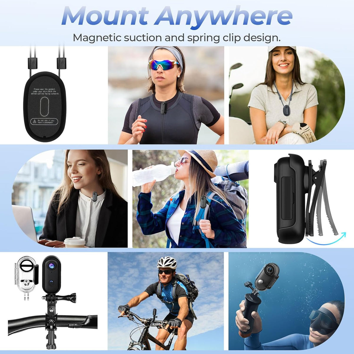 4k Action Camera,Mini Vlogging Camera,Small Body Camera with IPX7 Waterproof,Underwater Camcorder,Hands-Free POV Recording, Helmet Cam for Cycling, Motorcycle(32G Card) – image 8