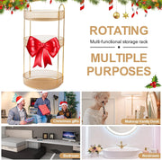 INVSSENE 360° Rotating Makeup Organizer, Bathroom Make Up Spinning Holder Rack, Large Capacity Cosmetics Storage Vanity Shelf Countertop, Fits Cosmetics, Perfume, Skincare, Lipsticks(2 Tiers, Green)