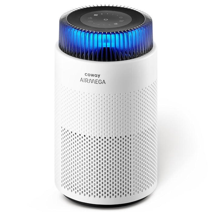 COWAY Air Purifier for Home Bedroom 810 ft², Mood Light Air Quality Indicator, 3-in-1 Filter, GreenHepa, Super Quiet Sleep Mode, Removes 99.99% Pet, Dust, Odours, Allergies, Quiet 24db, AM100 White